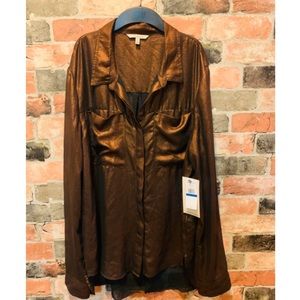 Copper Calvin Klein Button Down Blouse